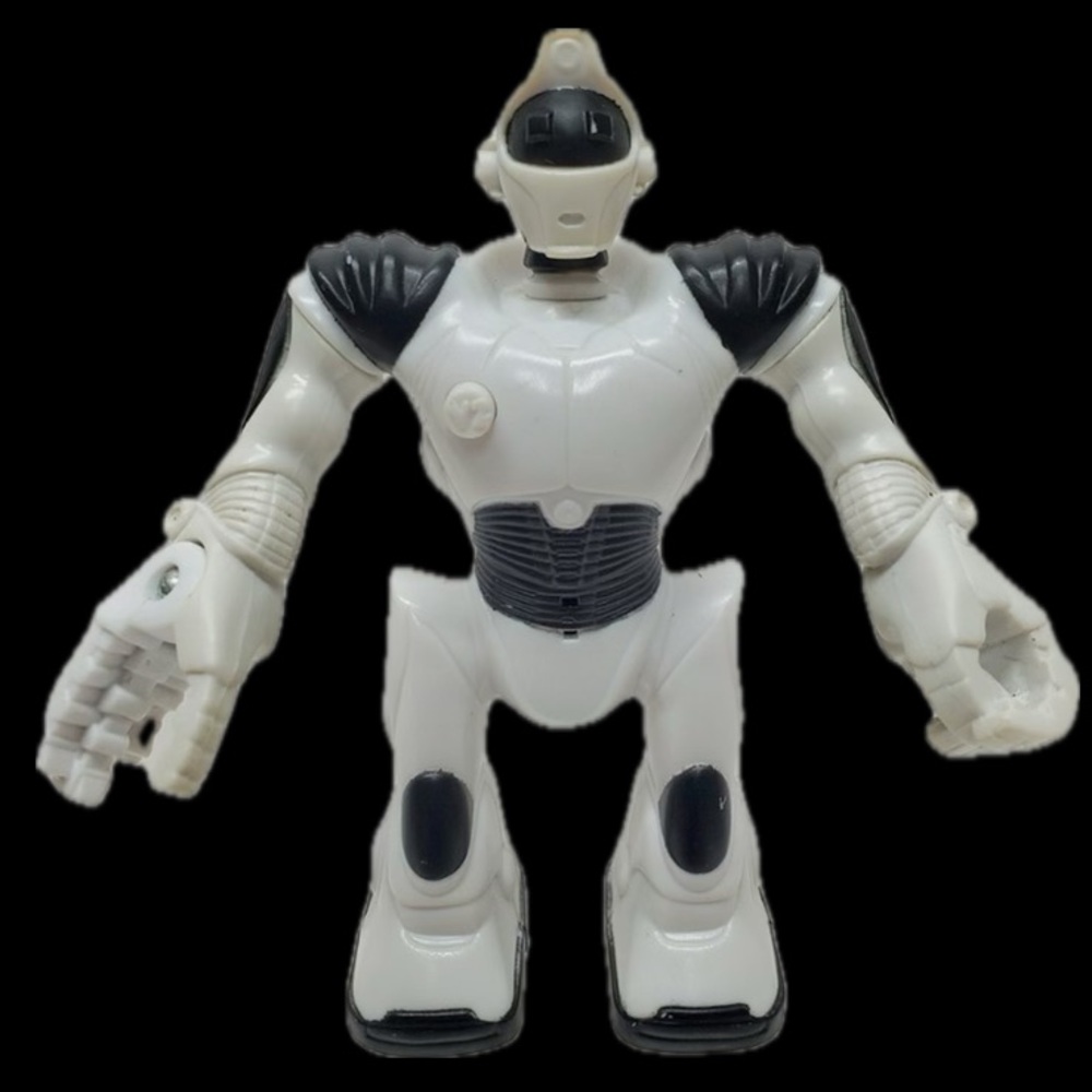 Talking Robosapien WowWee Robotics 2007 McDonalds Toy-WORKING!! White and Black